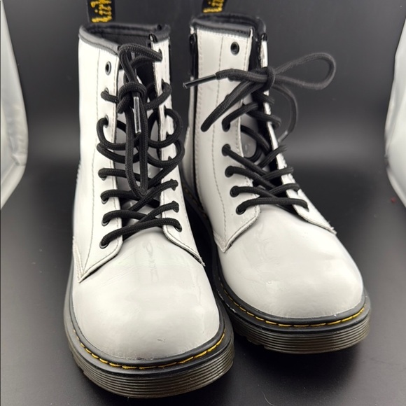Dr. Martens Shoes - Dr. Marten’s UNISEX White Lace-Up Boots with Black Details